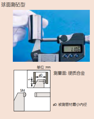 球型測(cè)砧壁厚千分尺