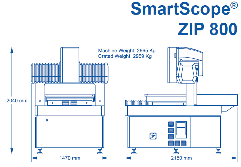 美國OGP SmartScope ZIP800影像測量儀尺寸