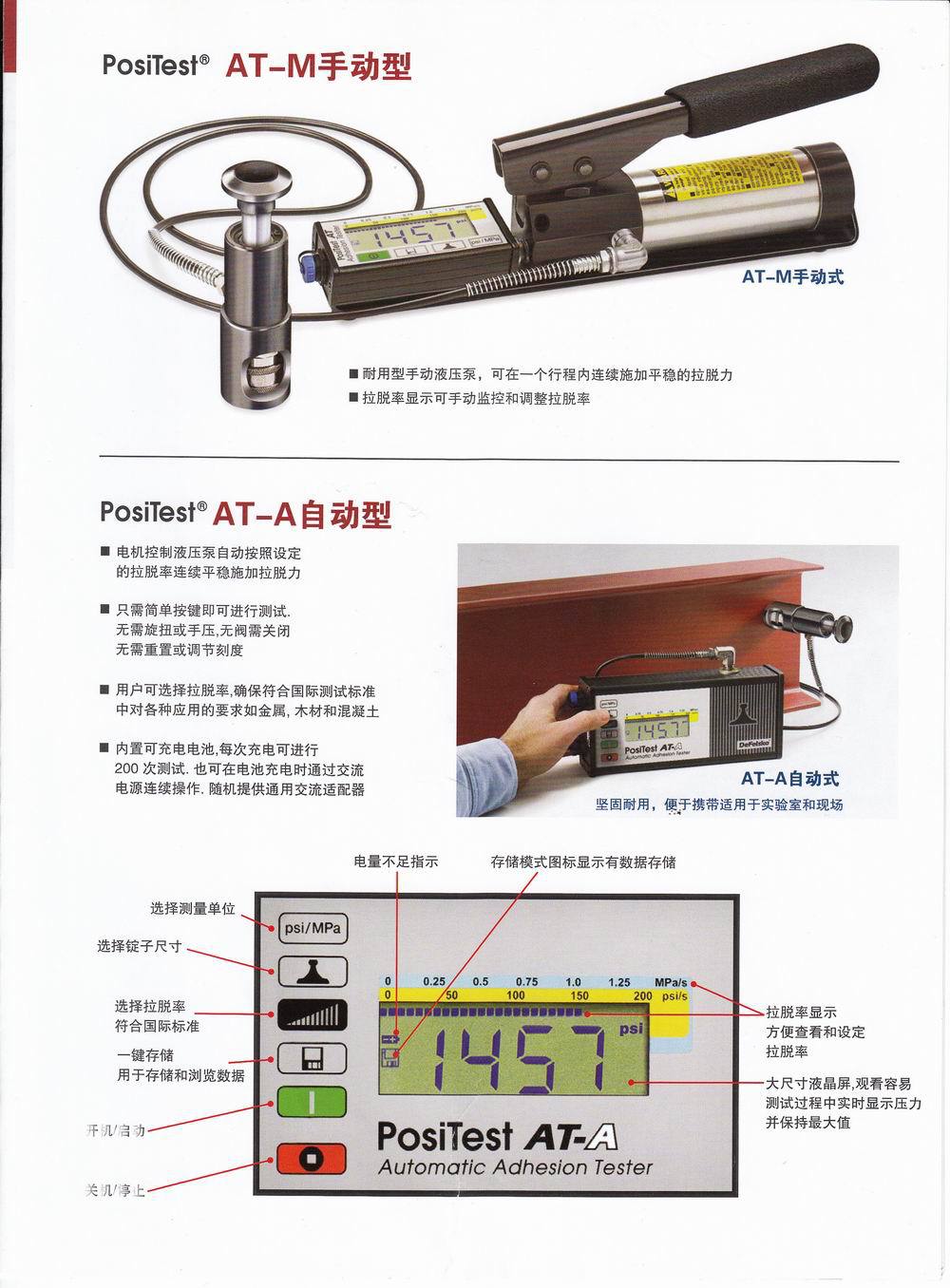 Posifest拉脫法附著力試驗(yàn)儀型號(hào)說明