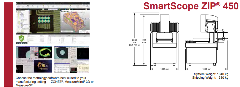OGP SmartScope ZIP 450尺寸